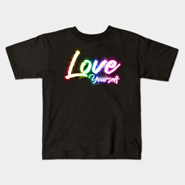 Love Yourself Kids T-Shirt by Shawnsonart